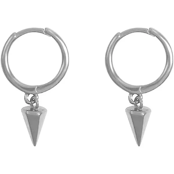 Tiny Punk Spike Dangle Drop Hoop Earrings for Women Teen Girls Men Sterling Silver Charms Hoops Cuff Cartilage Stud Tragus Helix Wrap Minimalist Geometric Earrings Hypoallergenic Fashion Personalizedsilver