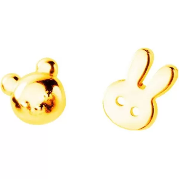 Tiny Rabbit Bear Asymmetrical Earrings Cute Pet Sterling Silver Stud Earrings for Women Teen Girls Hypoallergenic Sensitive Ears Mini Bunny Lucky Post for Daughter Niece Gold PlatedTiny Rabbit Bear Asymmetrical Earrings Cute Pet Sterling Silver Stud Earrings for Women Teen Girls Hypoallergenic Sensitive Ears Mini Bunny Lucky Post for Daughter Niece Gold Plated