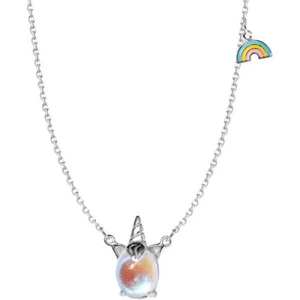 Unicorn Rainbow Earrings Necklace Set for Women Girls Daughter 925 Sterling Silver Asymmetrical Colorful Small Cute Crystal Studs Dainty Pendant Choker Chain Birthday NecklaceUnicorn Rainbow Earrings Necklace Set for Women Girls Daughter 925 Sterling Silver Asymmetrical Colorful Small Cute Crystal Studs Dainty Pendant Choker Chain Birthday Necklace