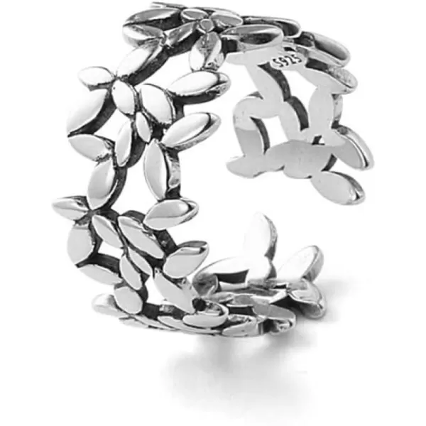 Vintage Leaf Statement Ring for Women Girls Silver Plated Small Leaves Grass Wide Band Wrap Finger Rings Comfort Fit Fashion Jewelry Size 67Vintage Leaf Statement Ring for Women Girls Silver Plated Small Leaves Grass Wide Band Wrap Finger Rings Comfort Fit Fashion Jewelry Size 67