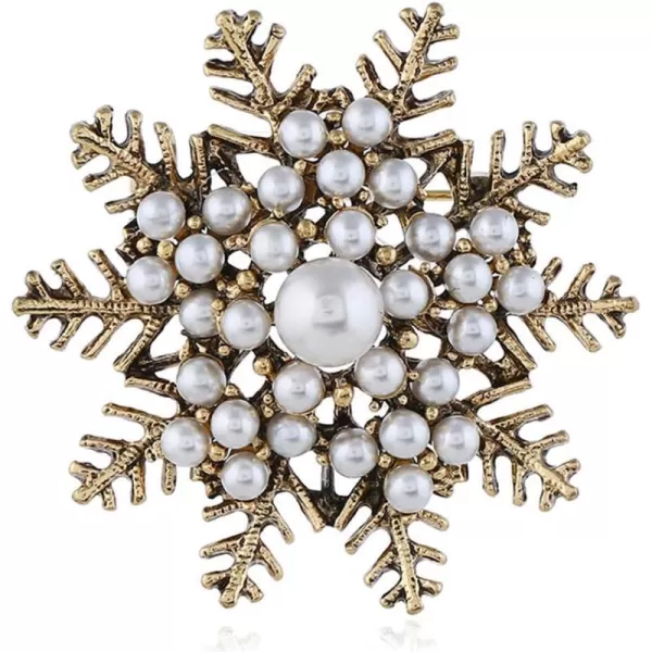 Vintage Pearl Snowflake Brooches for Women Girls Gold Tone Fashion Brooch Pin Corsage for Crafts Bouquets Dainty Flower Lapel Pins Dress Accessories Jewelry Unisex Birthday Wedding Christmas GiftsVintage Pearl Snowflake Brooches for Women Girls Gold Tone Fashion Brooch Pin Corsage for Crafts Bouquets Dainty Flower Lapel Pins Dress Accessories Jewelry Unisex Birthday Wedding Christmas Gifts