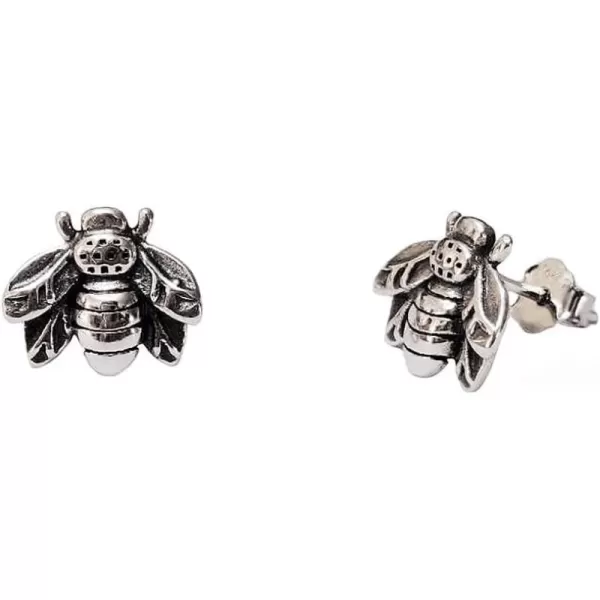 Vintage Sterling Silver Bee Earrings for Women Girls Hypoallergenic Small Cute Textured Animal Honeybee Studs Cartilage Tragus Post Oxidized Retro Jewelry GiftsVintage Sterling Silver Bee Earrings for Women Girls Hypoallergenic Small Cute Textured Animal Honeybee Studs Cartilage Tragus Post Oxidized Retro Jewelry Gifts