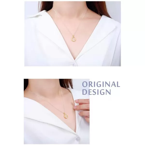 Cute Bunny Rabbit On The Moon Pendant Necklace for Women Teen Girls S925 Sterling Silver Hypoallergenic Dainty Tiny Crescent Choker 18quot Chain Collar Delicate Animal Jewelry Gifts Box for Daughter