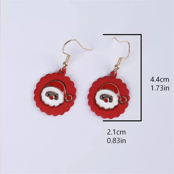 2 Pairs Christmas Santa Claus Earrings Set for Women Hypoallergenic Cute Charms Dangle Drop Hook Stud Fashion Dainty Xmas Holiday Party Jewelry