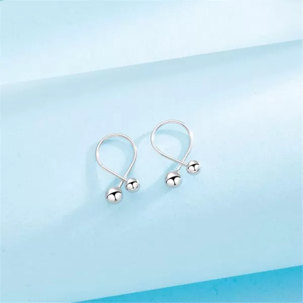 image20G Minimalist Double Sided Ball Earrings for Women 925 Sterling Silver Hypoallergenic Nickel Free Simple Crossover Screw Ear Piercing Cartilage Daith Fashion Unique Jewelry