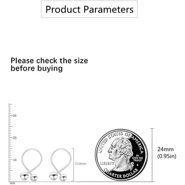 image20G Minimalist Double Sided Ball Earrings for Women 925 Sterling Silver Hypoallergenic Nickel Free Simple Crossover Screw Ear Piercing Cartilage Daith Fashion Unique Jewelry