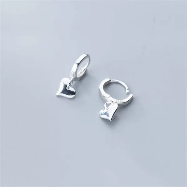 imageFull Love Heart Drop Dangle Sterling Silver Small Hoop Earrings for Women Teen Girls Cartilage Sleeper Huggie Hoops Cute Jewelry Birthday Valentines Day Gifts for Mom Daughter BFF