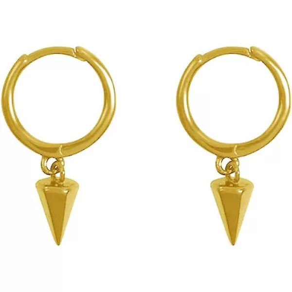 imageTiny Punk Spike Dangle Drop Hoop Earrings for Women Teen Girls Men Sterling Silver Charms Hoops Cuff Cartilage Stud Tragus Helix Wrap Minimalist Geometric Earrings Hypoallergenic Fashion PersonalizedGoldToned