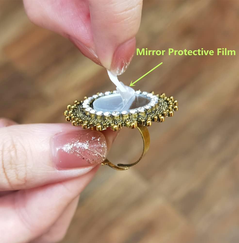 imageDtja Vintage Mirror Sunflower Big Statement Ring for Women Oxidized GoldTone Cubic Zirconia Adjustable Expandable Boho Round Open Band Rings Comfort Fit Indian Bollywood Cocktail Party Jewelry