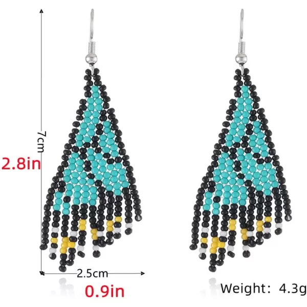 imageBoho Butterfly Ball Bead Statement Drop Dangle Earrings for Women Girls Bohemian Resin Beaded Monarch Hindwing Hook Dangling Stud Handmade Lightweight Jewelry Birthday Wedding Party