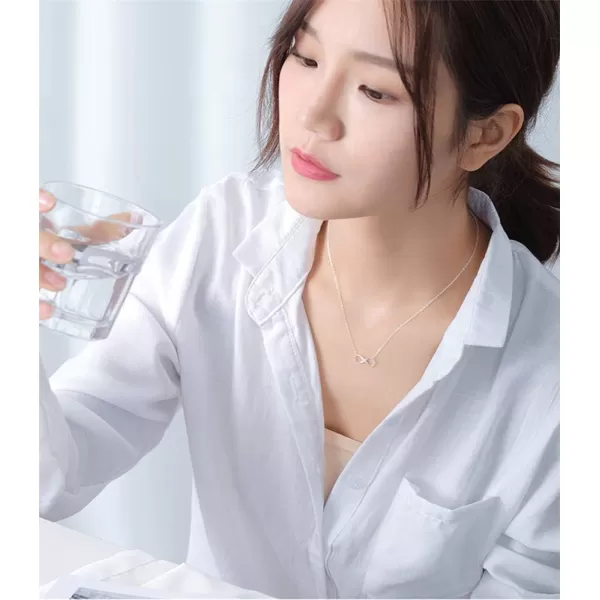 imageDtja Tiny Heart Star Moon Cross Infinity Love Pendant Necklace for Women 925 Sterling Silver Simple Mini Cute Petite Choker Tassel Chain Multiple Jewelry Gift Infinity love