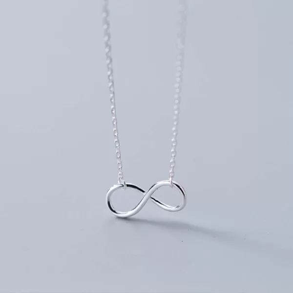 imageDtja Tiny Heart Star Moon Cross Infinity Love Pendant Necklace for Women 925 Sterling Silver Simple Mini Cute Petite Choker Tassel Chain Multiple Jewelry Gift Infinity love