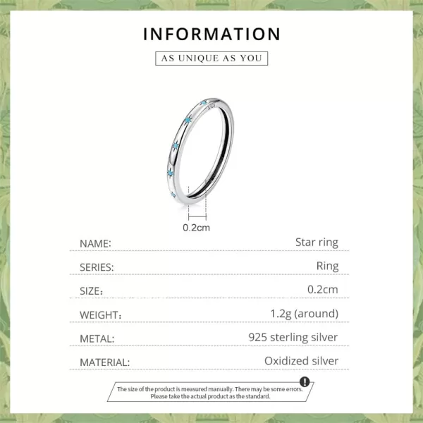 imageTurquoise 925 Sterling Silver Rings for Women Girls CZ Blue Birthstone Boho Stackable Band Ring Birthday Wedding Jewelry GiftStar Size 8