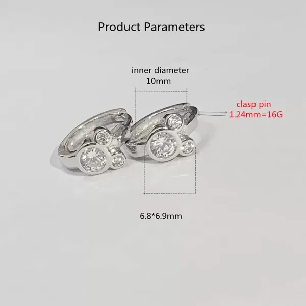 imageCubic Zirconia Small Hoop Earrings 925 Sterling Silver Plated Hypoallergenic CZ Mouse Cute Cartilage Huggie Hoops for Women 16G Piercing Ear StudClear