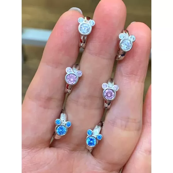imageCubic Zirconia Small Hoop Earrings 925 Sterling Silver Plated Hypoallergenic CZ Mouse Cute Cartilage Huggie Hoops for Women 16G Piercing Ear StudClear