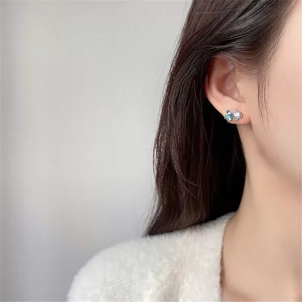 imageCute Koi Fish Stud Earrings for Women Girls 925 Sterling Silver Clear Black CZ Enamel Tiny Small Animal Pet Carp Tropical Fishes Nickel Free Lifelike Jewelry Dainty Birthday Gifts