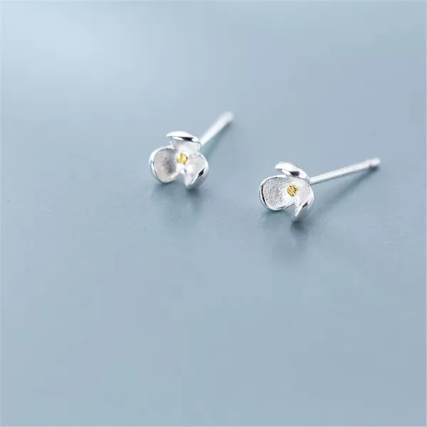 imageDainty Clover Flower Stud Earrings for Women 925 Sterling Silver Hypoallergenic Cute Small Floral Leaf Statement Cartilage Tragus Post Pin Fashion Minimalist Birthday Wedding Jewelry Gifts