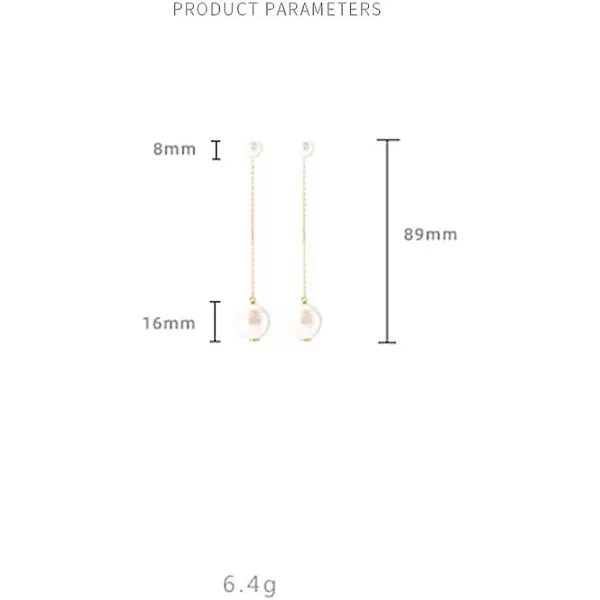 imageDouble Sided Faux Pearl Tassel Dangle Stud Earrings for Women Stainless Steel Gold Plated Chain Drop Front Back Ear Jacket Ball Studs Fashion Unique Jewelry Dainty Gifts for Best Friends