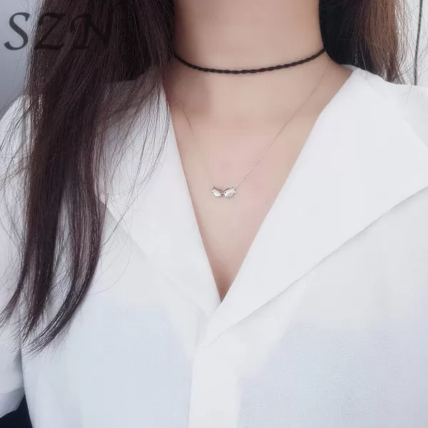 imageDtja Sterling Silver Fish Necklace for Women Lovers Cute Polished Kissing Fishes Pisces Charm Pendant Choker Necklace Adjustable Chain 18quot Fashion Jewelry Delicate Birthday Christmas Valentine