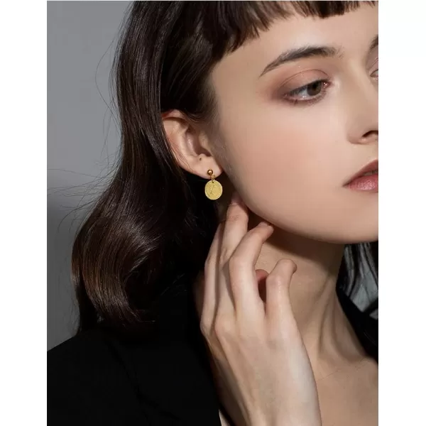 imageGold Queen Coin Jewelry Set Necklace Earring for Women Girls Stainlesss Steel Vintage Textured Ball Stud Carved Circle Disc Drop Dangle Pendant Choker GoddessampnbspCelebrity Medallion Souvenir Jewelry Gift