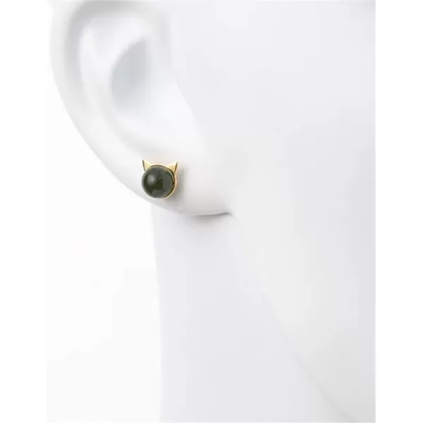 imageMini Cat Pearl Sterling Silver Stud Earrings for Women Teen Girls 14K Gold Plated Sensitive Ears Tiny Imitation Pearls Cartilage Tragus Luck Post Pin Fashion Cute Animal Jewelry Dainty Gifts Black