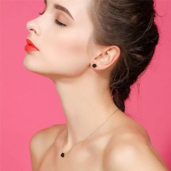 imageMini Cat Pearl Sterling Silver Stud Earrings for Women Teen Girls 14K Gold Plated Sensitive Ears Tiny Imitation Pearls Cartilage Tragus Luck Post Pin Fashion Cute Animal Jewelry Dainty Gifts Black