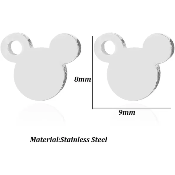 imageMinimalist Mouse Small Stud Earrings for Women Teen Girls Stainless Steel Hypoallergenic Cute Silhouette Buttton Studs Cartilage Tragus Post Fashion Punk Birthday Christmas Halloween Jewelry Gifts Silver