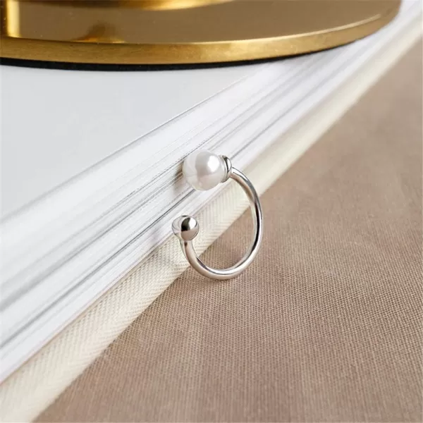 imageShell Pearl Cuffs Clip on Earrings for Women Girls 925 Sterling Silver Faux Pearl Huggie Small Hoop Cartilage Cute Bead Wrap NonPierced Ear Dainty Hypoallergenic Minimalist Jewelry Gift1 Faux Pearl