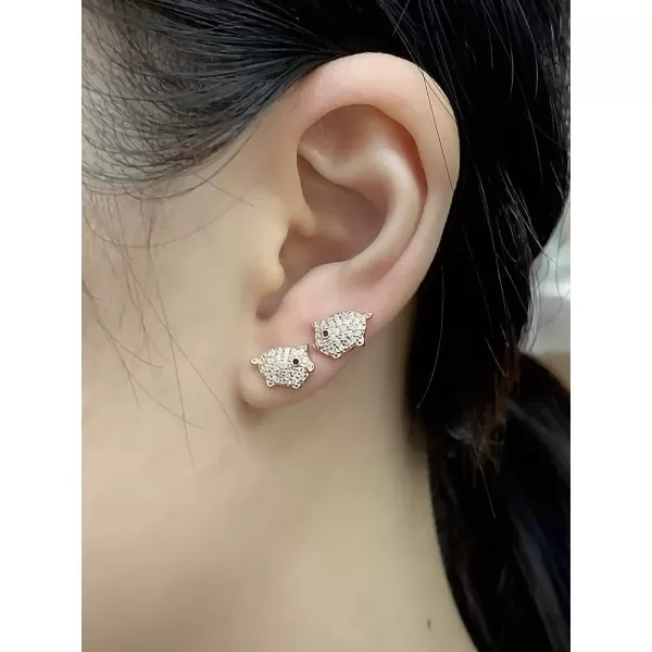imageSmall Crystal Pig Stud Earrings for Women 925 Sterling Silver Pave CZ Cute Animal Piggy Studs Post Nickel Free Jewelry Birthday Gifts for Daughter Rose Gold Plated