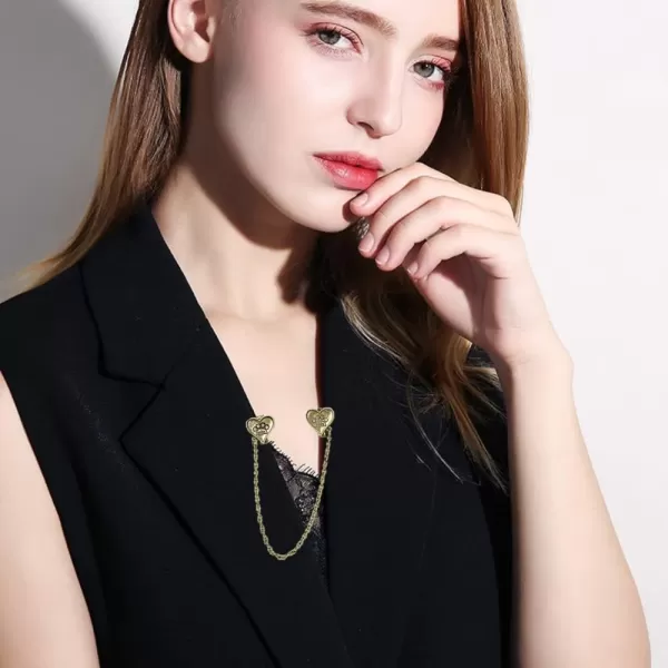 imageVintage Collar Clip Brooch for Wowen Girls Unisex Retro Filigree Butterfly Cute Cat Dog Paw Print Animals Long Tassel Chain Drop Lapel Pin Necktie Tie Shawl Clips Scarf Weather Dress Accessories Jewelry Pawprint