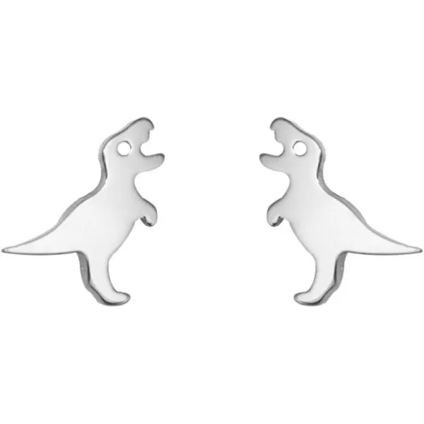 imageSmall Dinosaur Stud Earrings for Women Men 925 Sterling Silver Hypoallergenic Tiny Cute Brushed Dragon Brontosaurus Animal Cartilage Tragus Post Fashion Punk Personalized Jewelry Dainty