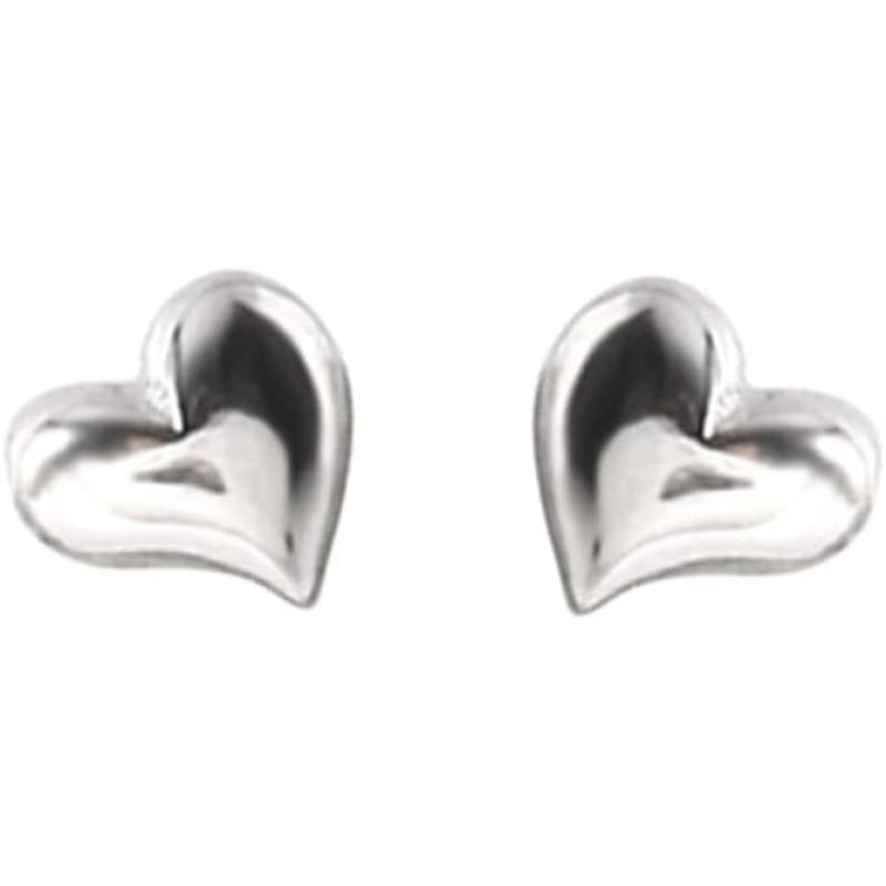 imageMini Cute Heart Sterling Silver Earrings for Women Minimalist Love Hearted Stud Tiny Small Cartilage Tragus Post Pin Hypoallergenic 20G Pierced Ear Jewelry Gifts Valentine Anniversary