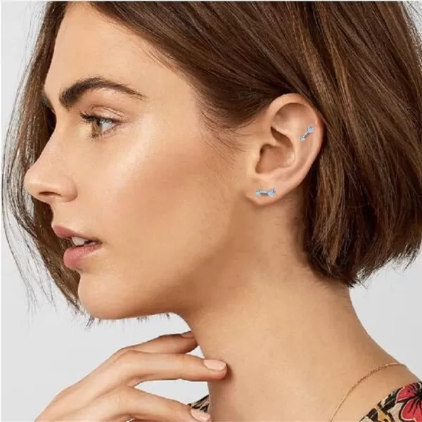 image18G CZ Love Heart Arrow Cartilage Tragus Stud Earrings for Women 925 Sterling Silver Hypoallergenic for Sensitive Ear Geometric Triangle Tiny Small Studs 4mm Ball Screw Back Barbell Piercing Jewelry