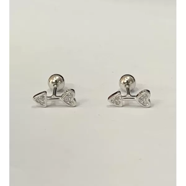 image18G CZ Love Heart Arrow Cartilage Tragus Stud Earrings for Women 925 Sterling Silver Hypoallergenic for Sensitive Ear Geometric Triangle Tiny Small Studs 4mm Ball Screw Back Barbell Piercing Jewelry