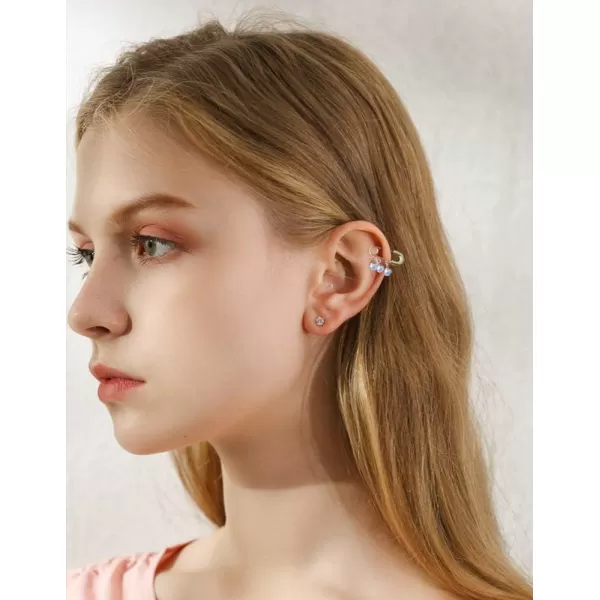 imageCute Safety Pin Small Hoop Earrings for Women Stainless Steel 14K Gold Plated Cartilage Pearl Dangle Hoops Fashion Personalized Birthday 15mm