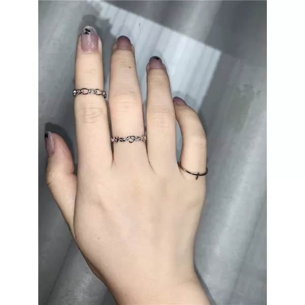 imageInfinity Love Knot Heart S925 Sterling Silver Ring for Women Girls Engagement Promise Statement Eternity Hollow Out Expandable Open Wrap Finger Rings Comfort Fit Dainty Birthday Wedding Jewelry Gift