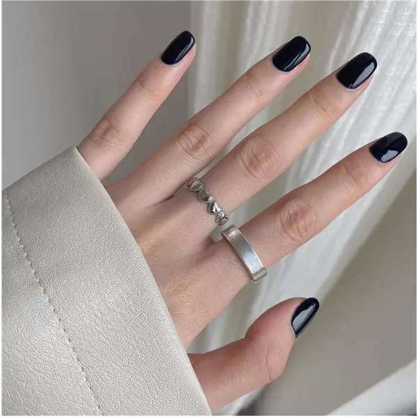 imageLace Heart S925 Sterling Silver Ring for Women Dainty Polished Engagement Promise Inifinity Love Expandable Open Finger Statement Rings Fashion Valentine Jewelry Gift for Mom
