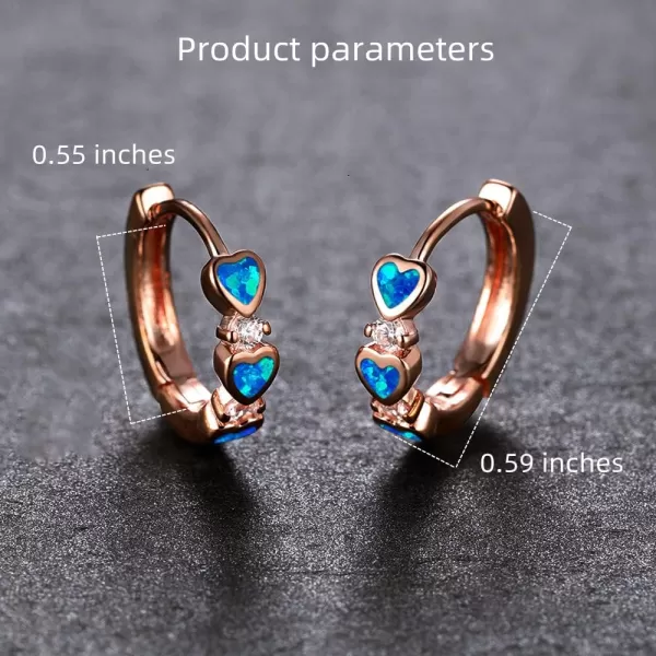 imageOpal Love Heart Hoop Earrings for Women Girls Teens 14K Rose Gold Plated Cubic Zirconia Huggie Small Hoops Cartilage Hypoallergenic NickelFree Dainty Birthday Anniversary Jewelry Gifts Metal Cubic