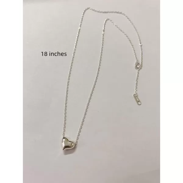 imageSterling Silver Tiny Love Heart Pendant Choker Necklace for Women Simple Mini Dainty Petite Pendant Drop Adjustable Chain Cute Hypoallergenic Jewelry Floating Heart