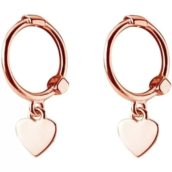 imageMini Love Heart Dangle Small Hoop Earrings for Women Teen Girls S925 Sterling Silver Cartilage Small Tiny Cute Sleeper Dainty Huggie Hoops Jewelry Birthday Gifts for Mother Best Friend 14K Rose Gold
