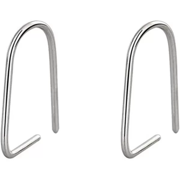 imageMinimalist 20G Cartlidge Piercing Small Hoop Earrings for Women S925 Sterling Silver Hypoallergenic Geometric Threader Line Bar Safety Pin Upside Down Cartilage Cuff Wrap Fashion Simple Jewelry