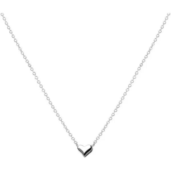 imageSterling Silver Tiny Love Heart Pendant Choker Necklace for Women Simple Mini Dainty Petite Pendant Drop Adjustable Chain Cute Hypoallergenic Jewelry Floating Heart
