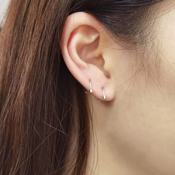 image20G Minimalist Threader Open Hoop Earrings for Women 925 Sterling Silver Hypoallergenic Helix Cartilage Stud U Drop Septum Nose Ring Fashion Simple Jewelry