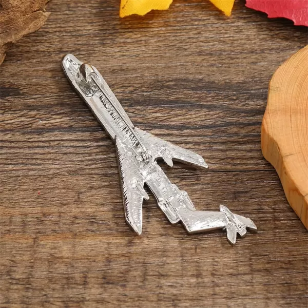 imageRhinestone Airplane Brooch Pin for Women Girls Silver Tone Fashion Pave Crystal Flying Plane Lapel Pins Badge Dress Suit Scarft Accessories Holiday Party Jewelry Unisex Souvenir Gifts for Flight Crew Aviator Lover