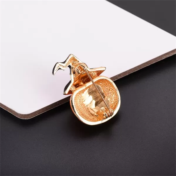 imageRhinestone Pumpkin Halloween Brooch Pin for Women Girls Unisex Gold Plated Fashion Enamel Cute Crystal Ghost Brooches Lapel Pins Creative Happy Hallowmas Party Decor Jewelry Dainty Gift