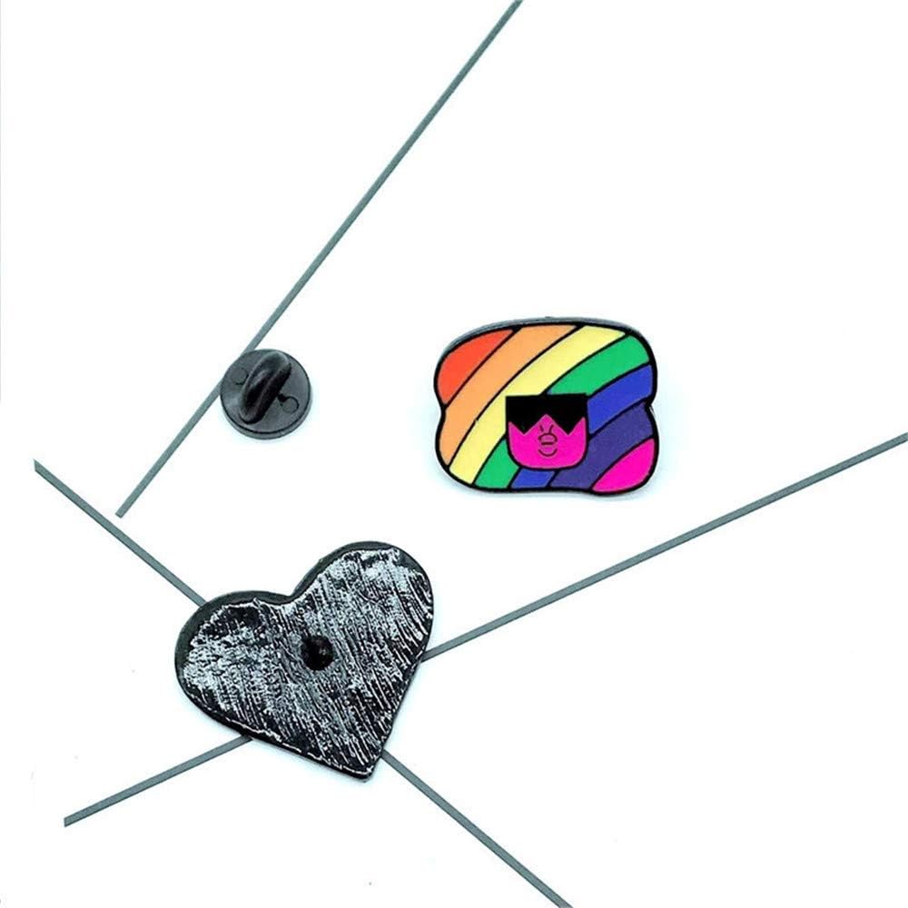 imageCute Enamel Friendship Lapel Pin Set for Women Girls 2pcs Colorful Carton Love Heart Girl Friend Brooches Badge for Clothes Bags Decor