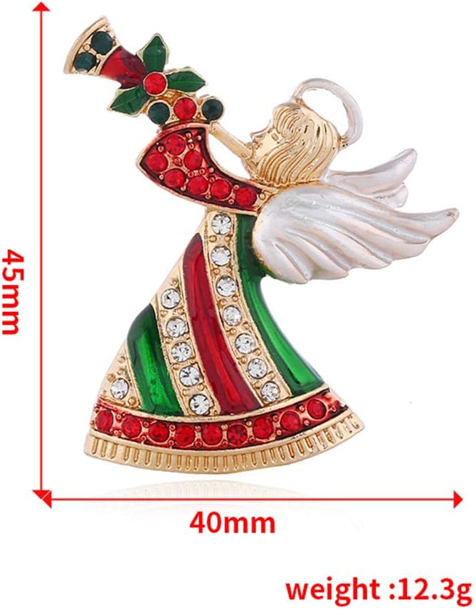 imageHoliday Angel Rhinestone Brooch Pin for Women Girls Vintage Enamel Alloy Plated CZ Crystal Cute Trumpeter Wings Brooches Corsage Pins Dress Accessories Winter Days Party Decor Jewelry Gifts