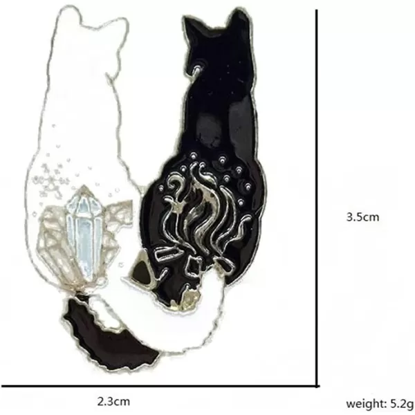 image2pcs Cute Cat Brooches for Women Girls Best Friends Fashion Enamel Animal Kitten Couple Lapel Pins Dress Suit Scarft Accessories Badge Souvenir Gifts for Pet Lover Family Day