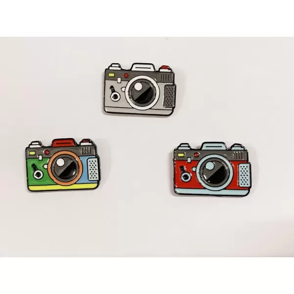 image3pcs Cute Camera Brooches for Women Girls Best Friends Fashion Colorful Enameled Lapel Pins Dress Suit Scarft Accessories Badge Souvenir Retro Gifts for Photography Lovers