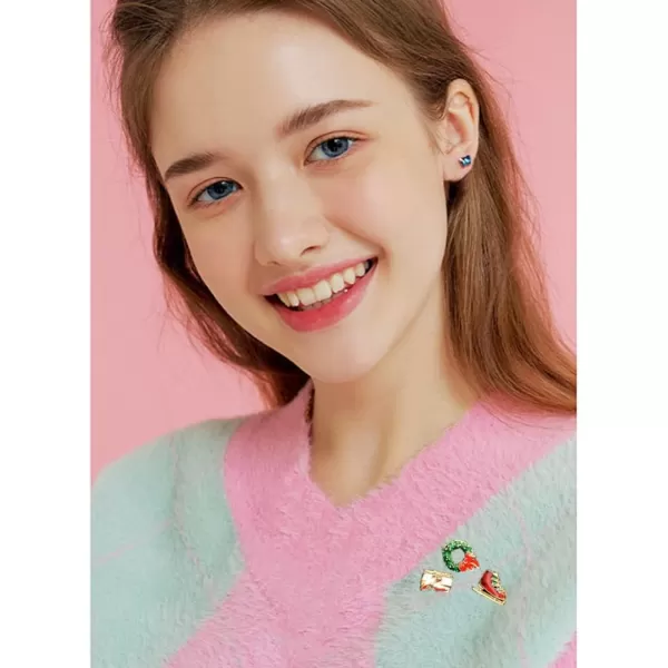 image3pcs Cute Christmas Brooches for Women Girls Best Friends Fashion Colorful Enameled Red Skates Flower Wreath Lapel Pins Dress Suit Scarft Accessories Badge Souvenir Gifts for Xmas Party